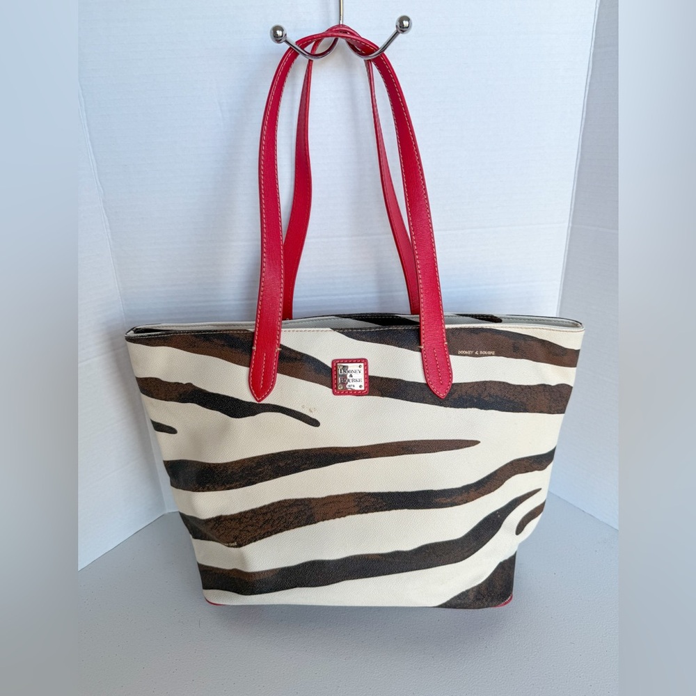 DOONEY BOURKE RED ZEBRA LARGE LEATHER SHOPPER TOTE PRE-LOVED CONDITION